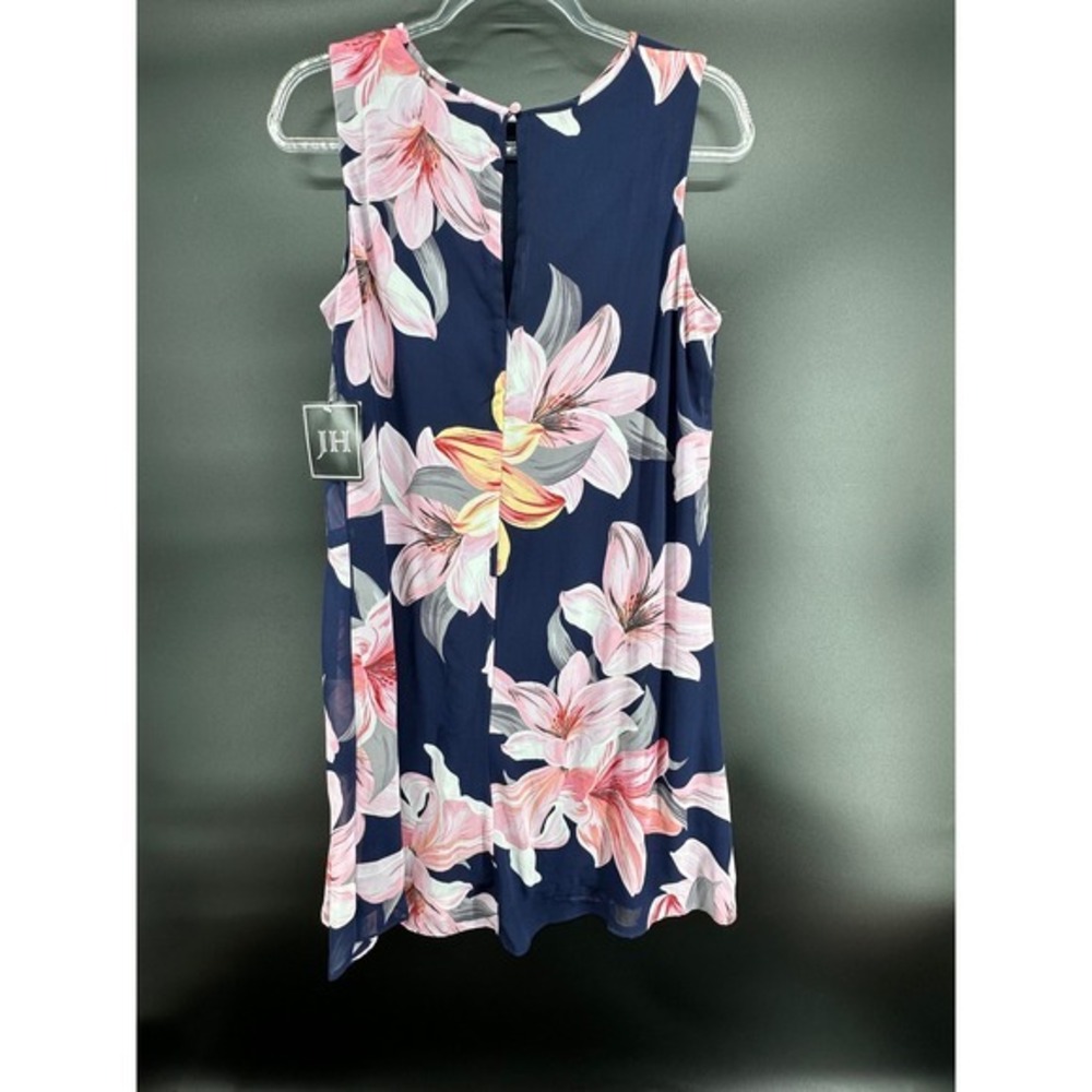 JH Collective Navy Lily Floral Print Sleeveless Dress Size 10 NWT - Picture 6 of 6
